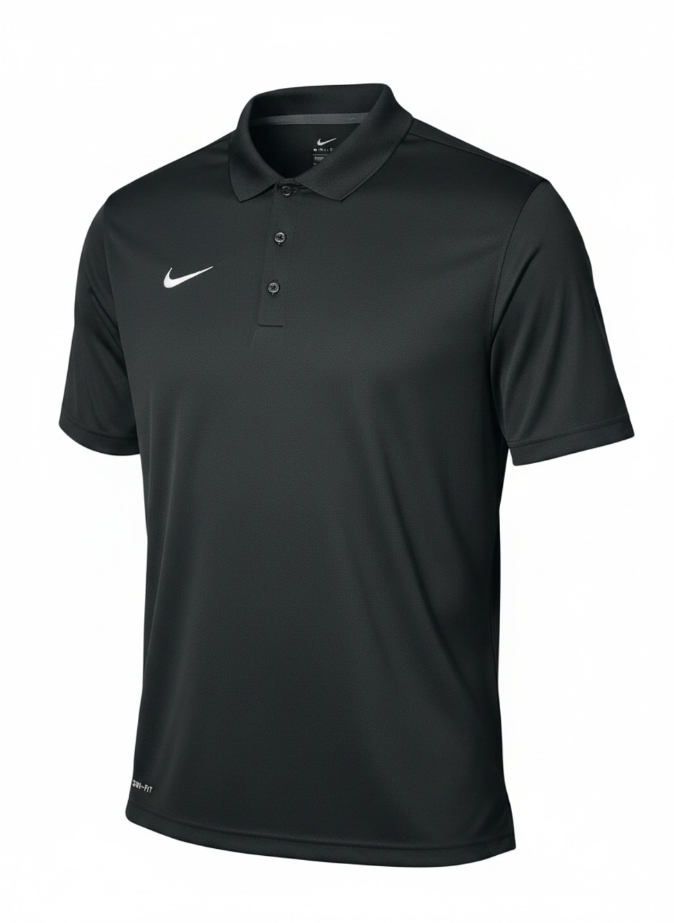 Nike Dri-FIT Polo Shirt Men’s Large Black Athletic Golf Performance Short Sleeve